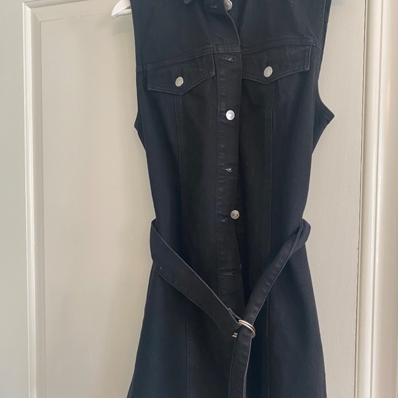 Topshop Black Denim Dress - US 10 - Picture 2 of 4